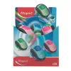 Hegyező display, kétlyukú, tartályos, MAPED Clean, vegyes színek - 24db