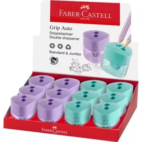   Hegyező display, kétlyukú, FABER-CASTELL, Grip Auto, vegyes pasztell színek - 12db