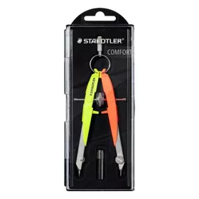   Körző készlet, precíziós, 2 darabos, STAEDTLER Mars Comfort 556, neon sárga/narancs