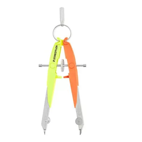 Körző készlet, precíziós, 2 darabos, STAEDTLER Mars Comfort 556, neon sárga/narancs