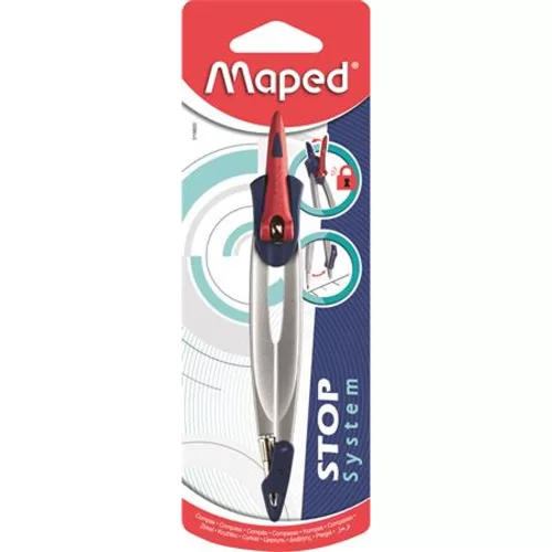 Körző, rögzíthető lábakkal, MAPED Stop System, vegyes színek