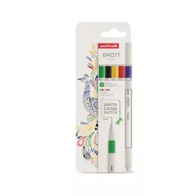   Tűfilc készlet, 0,4 mm, UNI Emott Vivid, 5 különböző szín