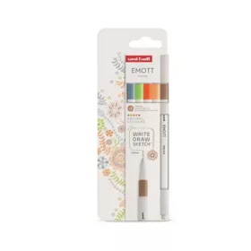   Tűfilc készlet, 0,4 mm, UNI Emott Natural, 5 különböző szín