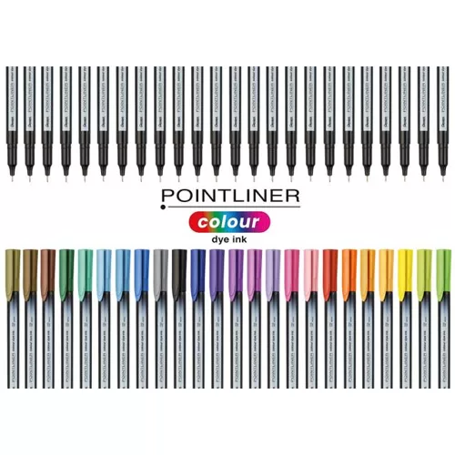 Tűfilc készlet, 0,4 mm, PENTEL Pointliner, 24 különböző szín