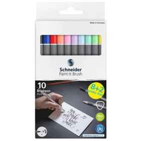   Ecsetirón készlet, hajlékony heggyel, SCHNEIDER Paint-It 070, 10 különböző szín