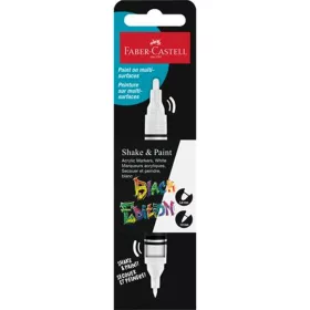   Dekormarker, 1,0/3,0 mm, kétvégű, akril, FABER-CASTELL Shake&Paint, fehér
