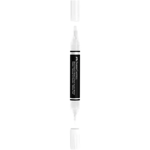 Dekormarker, 1,0/3,0 mm, kétvégű, akril, FABER-CASTELL Shake&Paint, fehér