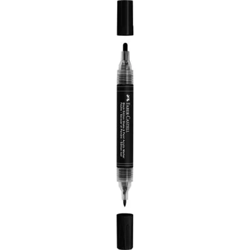 Dekormarker, 1,0/3,0 mm, kétvégű, akril, FABER-CASTELL Shake&Paint, fekete