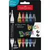 Dekormarker készlet, 1,0/3,0 mm, kétvégű, akril, FABER-CASTELL Shake&Paint, 6 különböző szín
