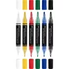 Dekormarker készlet, 1,0/3,0 mm, kétvégű, akril, FABER-CASTELL Shake&Paint, 6 különböző szín