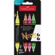 Dekormarker készlet, 1,0/3,0 mm, kétvégű, akril, FABER-CASTELL Shake&Paint, 4 különböző neon szín