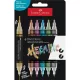 Dekormarker készlet, 1,0/3,0 mm, kétvégű, akril, FABER-CASTELL Shake&Paint, 6 különböző metál szín