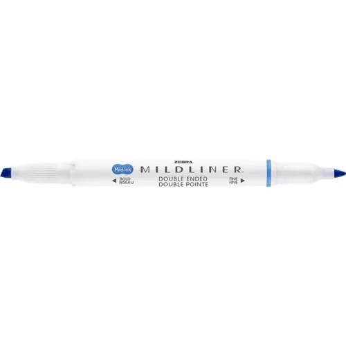 Szövegkiemelő, 1,0/3,5 mm, kétvégű ZEBRA Mildliner Cool & Refined kék