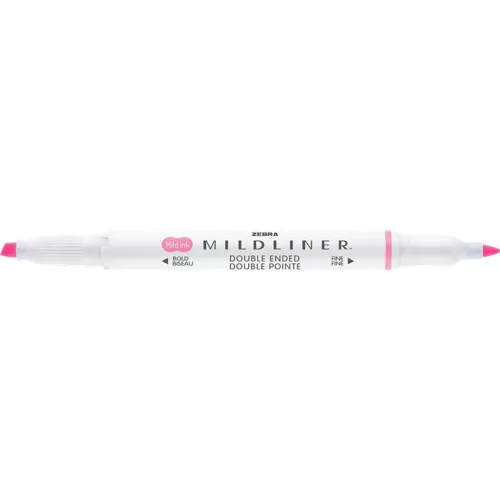 Szövegkiemelő, 1,0/3,5 mm, kétvégű, ZEBRA Mildliner Fluorescent, rózsaszín