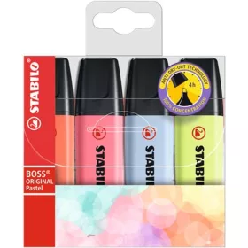  Szövegkiemelő készlet, 2-5 mm, STABILO BOSS original Pastel3, 4 különböző szín