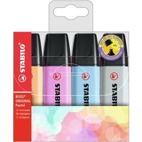   Szövegkiemelő készlet, 2-5 mm, STABILO BOSS original Pastel, 4 különböző szín