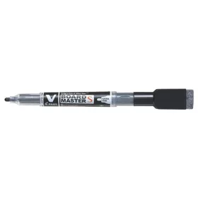   Táblamarker, törlőkupakkal, 1,3 mm, EF, kúpos, PILOT V-Board Master S, fekete
