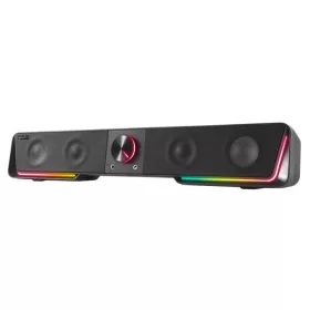   Hangszóró, 12W, 2x3.5 mm jack + USB-A, SPEEDLINK "GRAVITY RGB Stereo Soundbar", fekete