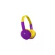 Fejhallgató, gyerek méret, vezeték nélküli, Bluetooth, mikrofonnal, MAXELL "HP-BT350", lila-sárga