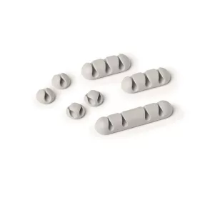   Kábelrendező tappancs, öntapadó, DURABLE "CAVOLINE® Clip mix", szürke - 7db