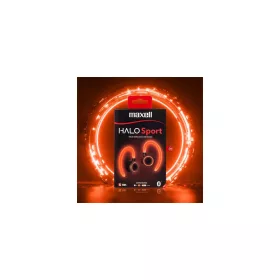   Fülhallgató, vezeték nélküli, Bluetooth, mikrofonnal, LED-es fülhallgató, MAXELL "Halo Sport", fekete
