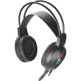   Fejhallgató, mikrofonnal, vezetékes, gaming, 2x3.5 mm jack + USB-A, SPEEDLINK "Voltor LED", fekete