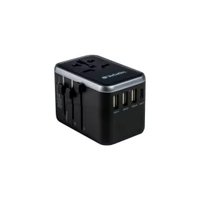   Utazóadapter, univerzális, USB-A(QC 3.0)/USB-C(PD61W)2xUSB, VERBATIM "UTA-04"