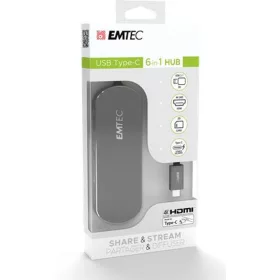   USB elosztó-HUB, USB-C/USB 3.1/HDMI/SD kártya, EMTEC "T650C"