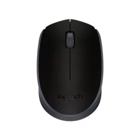   Egér, vezeték nélküli, optikai, közepes méret, USB, LOGITECH "M171", fekete