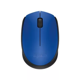   Egér, vezeték nélküli, optikai, közepes méret, USB, LOGITECH "M171", kék