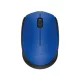 Egér, vezeték nélküli, optikai, közepes méret, USB, LOGITECH "M171", kék