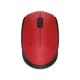 Egér, vezeték nélküli, optikai, közepes méret, USB, LOGITECH "M171", piros