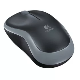   Egér, vezeték nélküli, optikai, közepes méret, USB, LOGITECH "M185", szürke