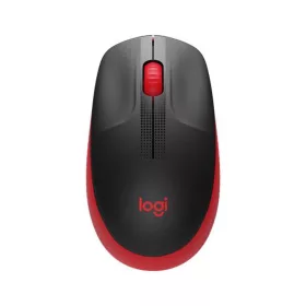   Egér, vezeték nélküli, optikai, USB, LOGITECH, "M190", piros
