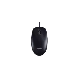   Egér, vezetékes, optikai, normál méret, USB, LOGITECH "M100", fekete