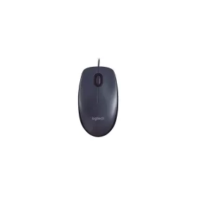   Egér, vezetékes, optikai, normál méret, USB, LOGITECH "M90", sötétszürke