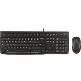   Egér- és billentyűzet készlet, vezetékes, USB, LOGITECH "MK120", fekete