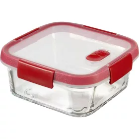   Ételtartó, szögletes, üveg, 0,7 l, CURVER "Smart Cook", piros