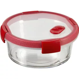   Ételtartó, kerek, üveg, 1,2 l, CURVER "Smart Cook", piros