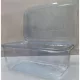 Ételtároló doboz, egybefedeles, újrahasznosított műanyag, szögletes, 750 ml, 100 db, "Party", víztiszta