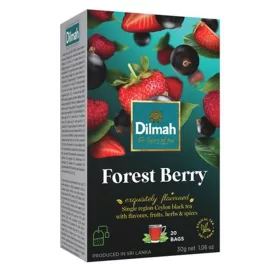Fekete tea, 20x1,5g, DILMAH, erdei gyümölcs