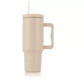 Termoszbögre, 1,2 l,  szívószállal, füllel, bézs