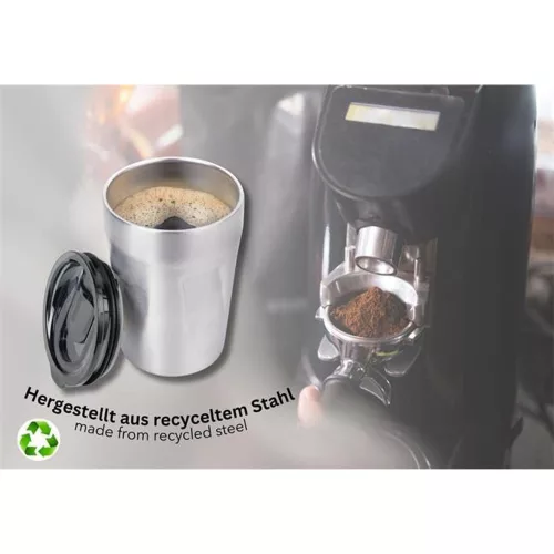 Termoszbögre, 300 ml, rozsdamentes acél, TROIKA "Cup-uccino", ezüst
