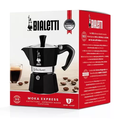 BIALETTI MOKA EXPRESS kotyogós kávéfőző 3 adag FEKETE