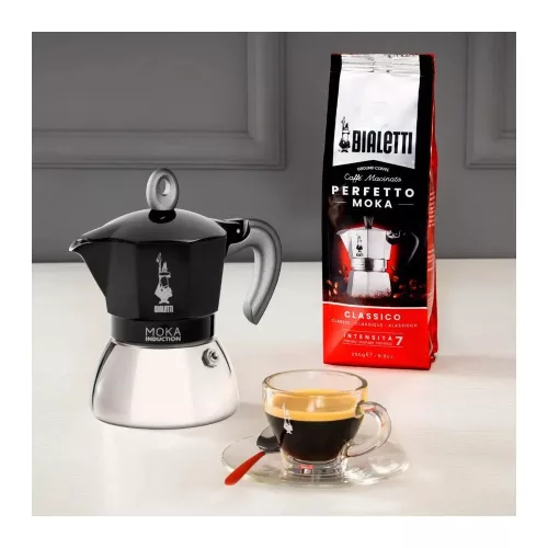 BIALETTI MOKA INDUCTION kotyogós kávéfőző 6 adag FEKETE