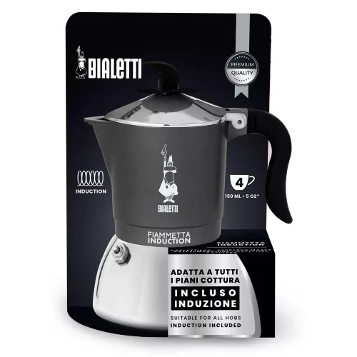 BIALETTI FIAMMETTA INDUCTION kotyogós kávéfőző 4 adag ANTRACIT