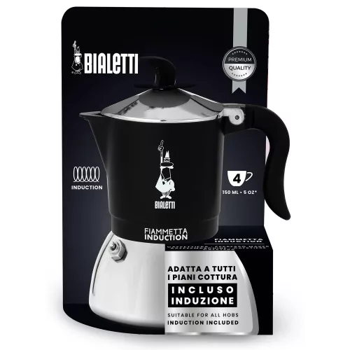 BIALETTI FIAMMETTA INDUCTION kotyogós kávéfőző 4 adag FEKETE