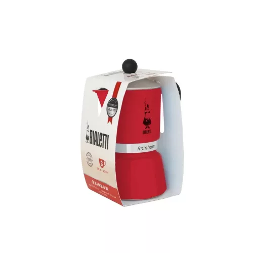 BIALETTI RAINBOW kotyogós kávéfőző 3 adag PIROS
