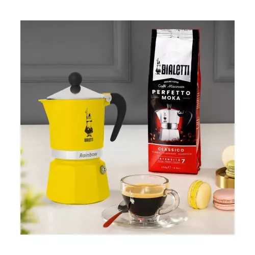 BIALETTI RAINBOW kotyogós kávéfőző 3 adag SÁRGA