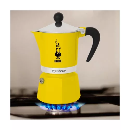 BIALETTI RAINBOW kotyogós kávéfőző 3 adag SÁRGA